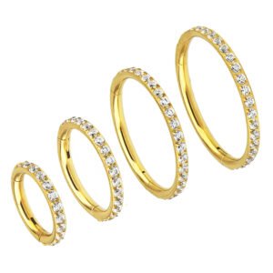 Anello Clicker Slim con Zirconi Laterale in Titanio ASTM F136