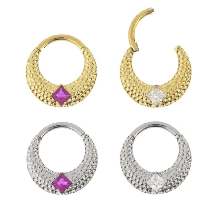 Anello Medievale Con Zirconia Di Titanio ASTM F136 - immagine 2