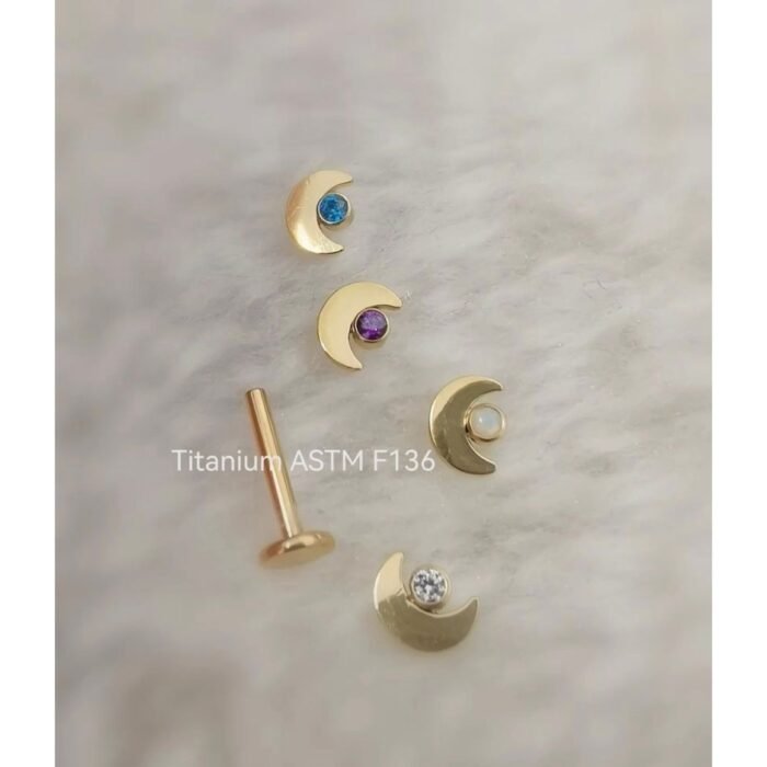Labret Luna Con Zirconia Di Titanio ASTM F136 - immagine 2