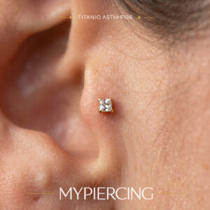Labret zircónia Quadrata em titânio ASTM F136