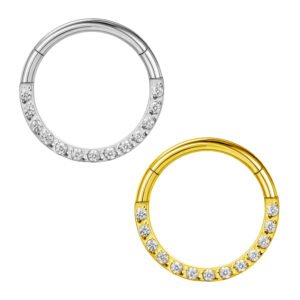 Anello Clicker di Titanio Frontale Incassato