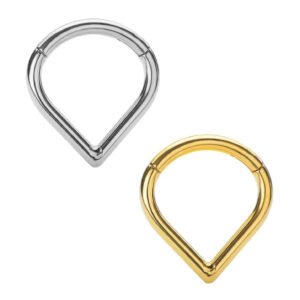 Anello Clicker V Liscio Di Titanio