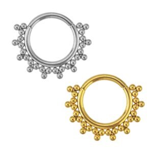 Anello Clicker Con Tri-Beads Di Titanio ASTM F136