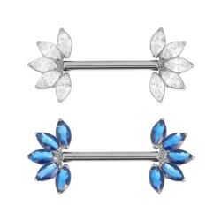 Barbell Fiore di 6 Petali in Titanio
