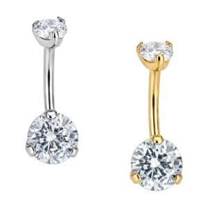 Banana Fashion di Titanio ASTM F136 con Zirconia prong set