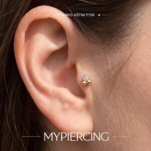 Labret Trillion 2 Beads e 1 Zirconia In Titanio ASTM F136