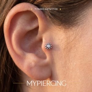 Labret Mini Sole con Zirconia in Titanio ASTM F136
