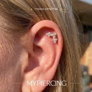 Labret Trio di Fiori in Titanio ASTM F136