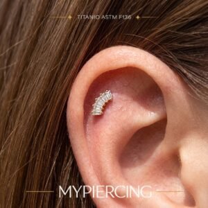 Labret Cluster 5 Baguette in Titanio ASTM F136