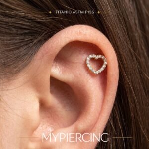 Labret Cuore Con Zirconi Di Titanio ASTM F136