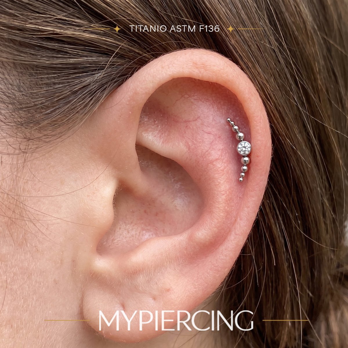 Labret Cluster de Beads com Zircônia em Titânio · imagem 2