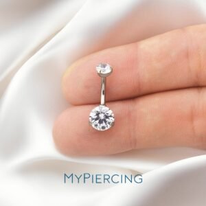 Banana Fashion di Titanio ASTM F136 con Zirconia prong set