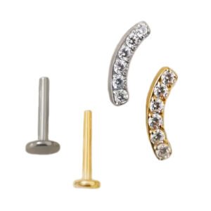 Labret Cluster di 6 Zirconi in Titanio