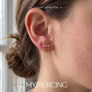 Labret Sei Punto di Luce con Catene Di Titanio ASTM F136