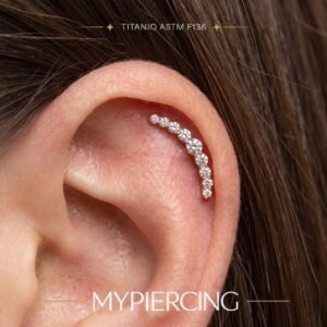 Labret Cluster Con 9 Zirconi In Titanio ASTM F136
