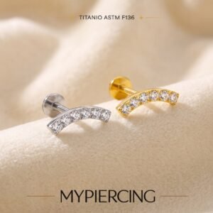 Labret Cluster di 6 Zirconi in Titanio ASTM F136