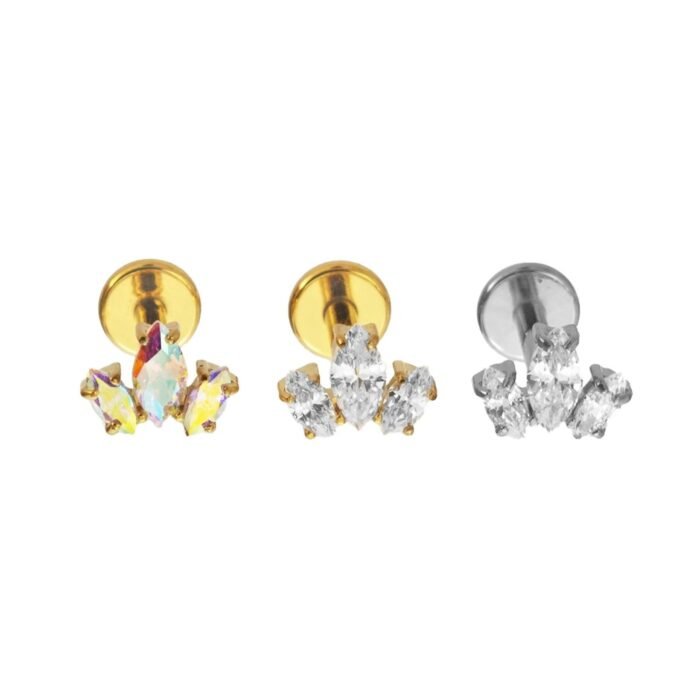 Labret Marquise con Zirconi di Titanio