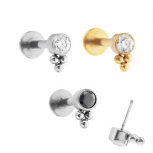 Labret Punto di Luce con Beads in Titanio