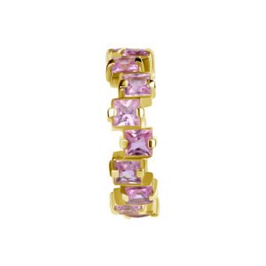 Clicker Incastonato con Zaffiro Rosa in Oro 18k