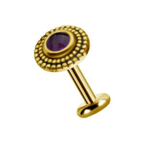 Labret in Oro 18k con Ametista