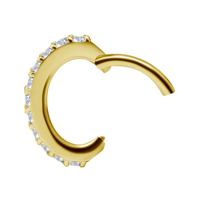 Clicker in Oro 18k Incassato di Diamanti Sintetici - immagine 2