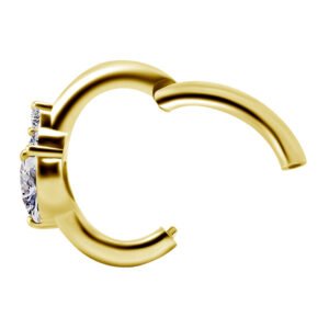 Clicker in Oro 18k con Cuore di Zirconia