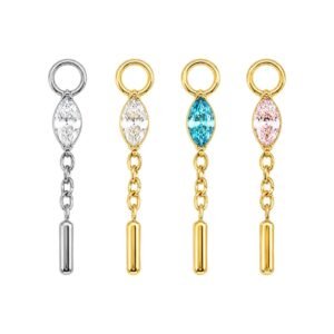 Pendente in Titanio con Navette in Zircone