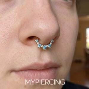 Argola de Ouro 18k com Topázio Azul