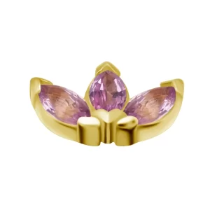 Marquise Labret in Oro 18k con Zaffiro Rosa
