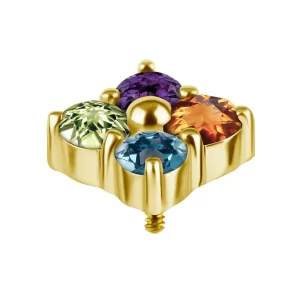 Labret Rombo Multicolore in Oro 18k