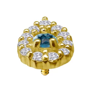 Goccia Labret in Oro 18k Pave di Diamanti Sintetici