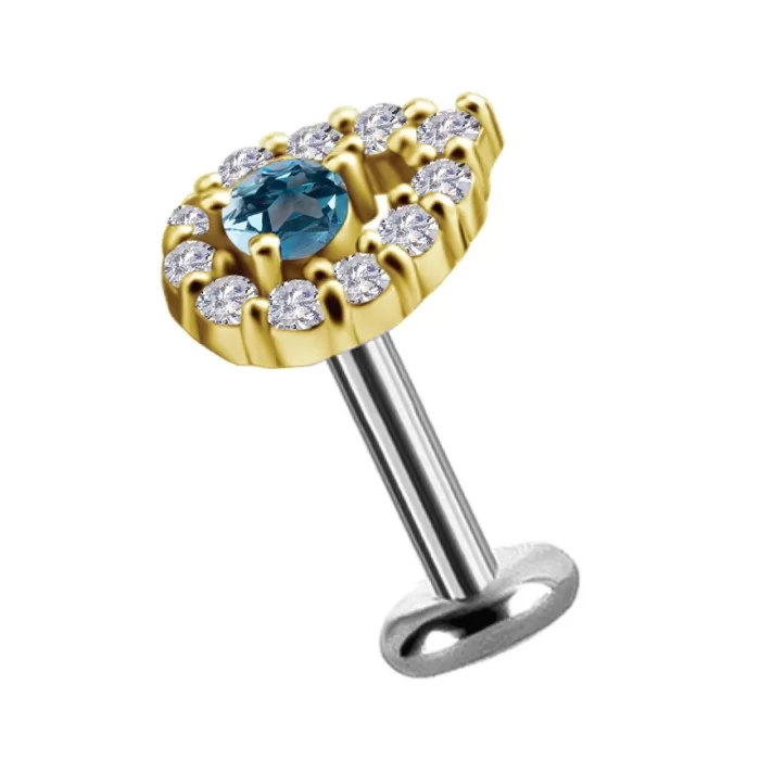 Goccia Labret in Oro 18k Pave di Diamanti Sintetici - immagine 3