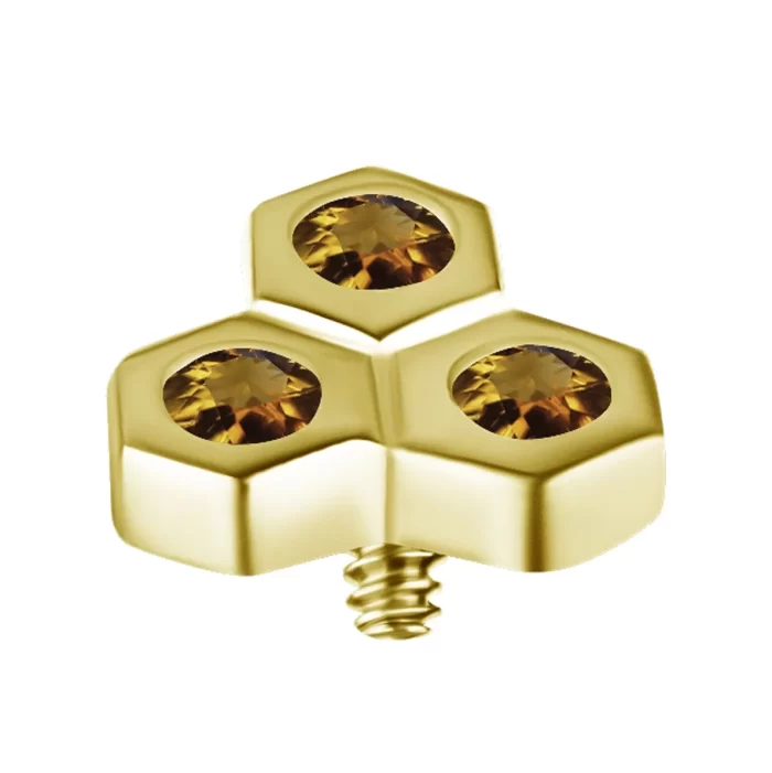 Labret in Oro 18k Favo di Miele di Citrino - immagine 2