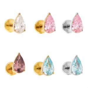 Labret Goccia di Zirconia in Titanio