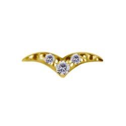 Rondine Labret in Oro 18k Con Zirconi Premium