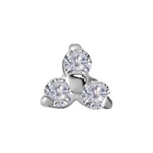 Trillion Labret in Oro 18k con Diamanti Sintetici