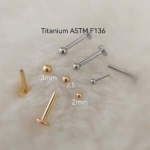 Labret Pallina Push Pin di Titanio ASTM F136