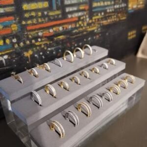 Espositore di Acrilico, Modelo 3 pz di altezza diverse 36pz e 24pz, Grigio