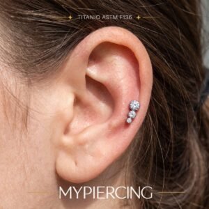 Labret Trio di Zirconie in Titanio ASTM F136