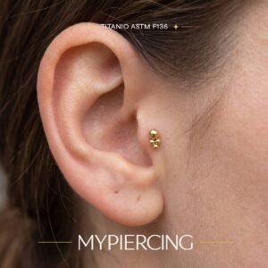 Labret Push Pin Sfera con 3 Micro Sfere in Titanio ASTM F136