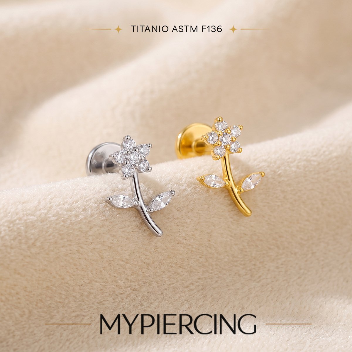 Labret Mini Flor Caule de Titânio · imagem 2