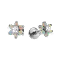 Labret Fiore di Opale in Titanio