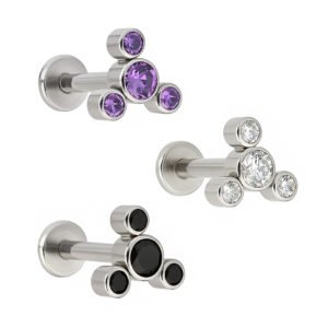 Labret Girandola di Zirconie in Titanio