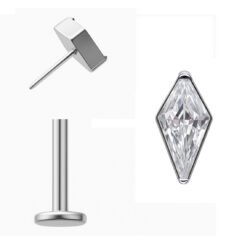 Labret Mini Rombo Punto di Luce in Titanio