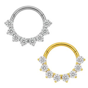 Anello 8 Punto di Luce di Zirconia in Titanio