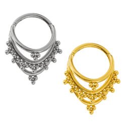 Anello Triplo di Titanio con Beads