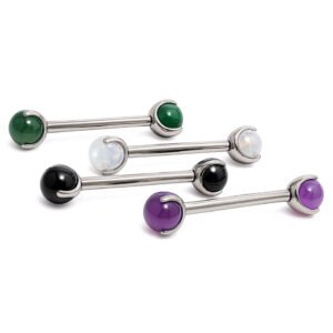 Barbell con Globo di Opale in Titanio Grande