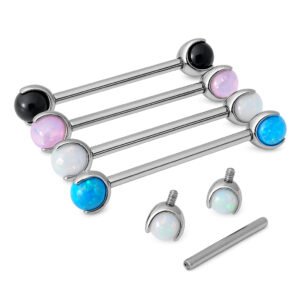 Barbell con Globo di Opale in Titanio Piccolo