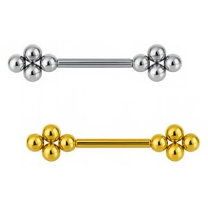 Barbell Di Titanio Con Palline Grandi Push Pin