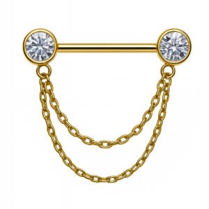 Barbell Di Titanio Con Zirconie e Due Catene